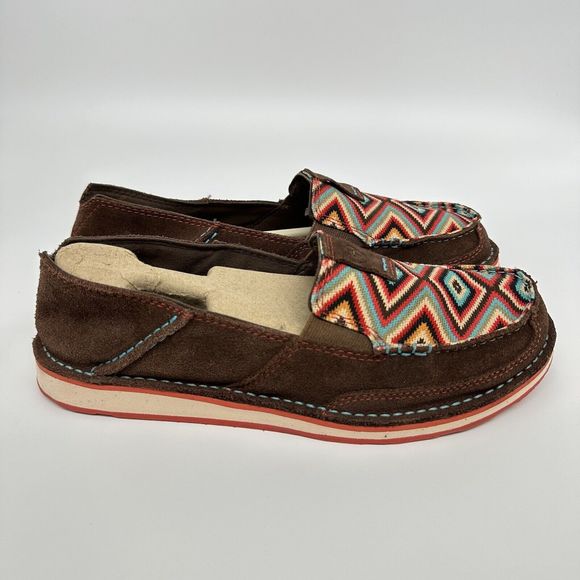 ARIAT Cruiser Shoes Woman’s Palm Brown Serape Leather Loafer Slip On size 9 - Picture 1 of 7